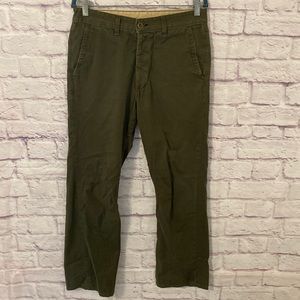 Rag & Bone olive drab button fly trousers